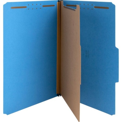 Nature Saver Color Classification Folders - 2/5" Tab Cut, Right Tab Position, Legal Size, Dark Blue, Box Of 10