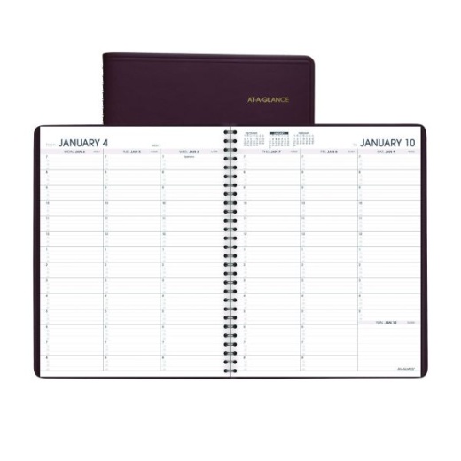 At-A-Glance Weekly Appointment Book, 11 x 8.25, Winestone Cover, 13-Month: Jan 2025 To Jan 2026