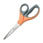 Skilcraft Bent Stainless Steel Shears, 8 3/10, Black/Orange