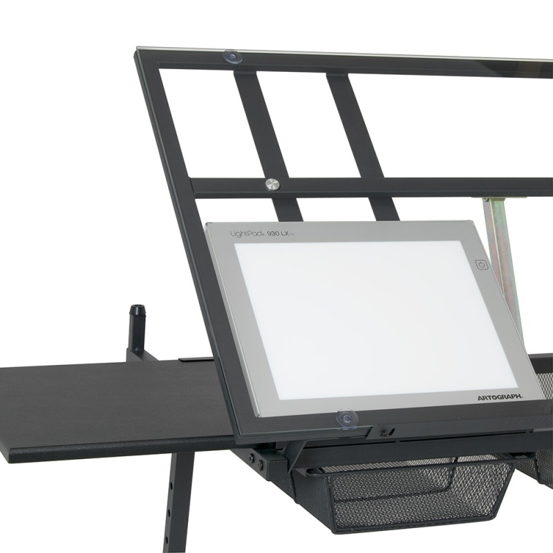 Metal Light Pad Support Bars To Convert Drafting, Drawing Table To A Light Table In Charcoal
