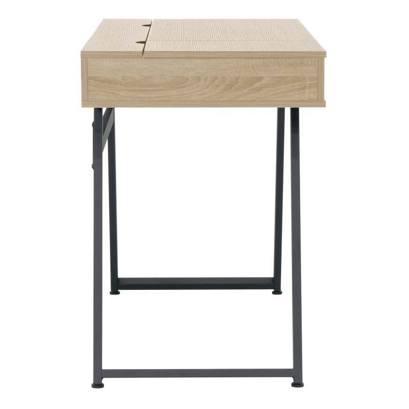 Rockdale Modern Laptop Desk With Storage, Cord Management And Charging Station In Charcoal Black/Ashwood (