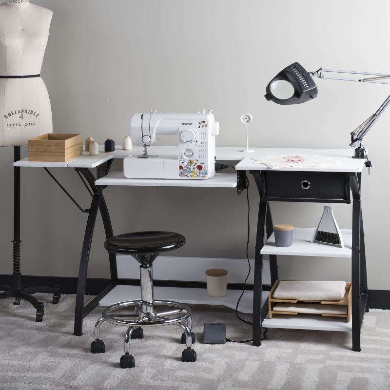 Comet Hobby / Sewing Machine Desk In Black / White