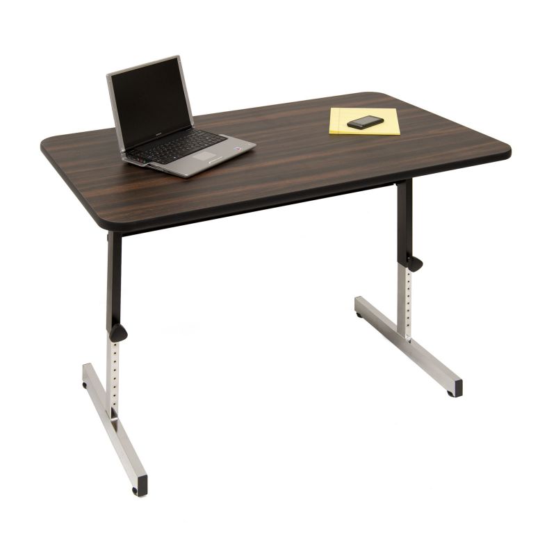 Adapta Height Adjustable Utility Office Desk In Black/Walnut