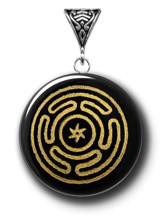 Hecate's Wheel On Black Obsidian For Divine Insight