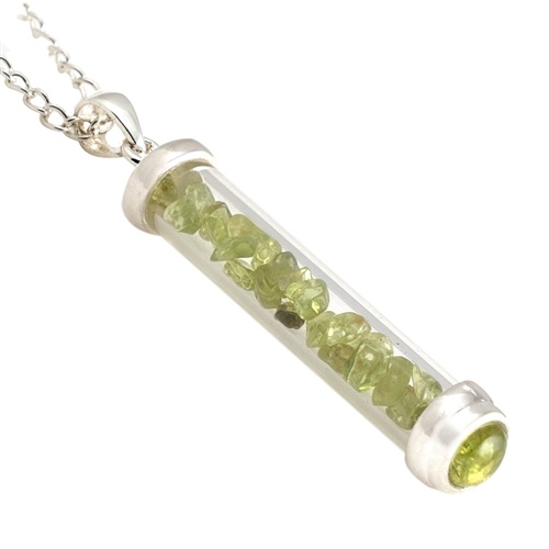 Peridot Gem Power Vial Pendant For Transformation
