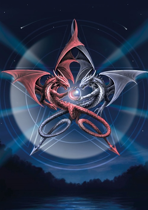 Pentagram Dragons Card - 6 Pack