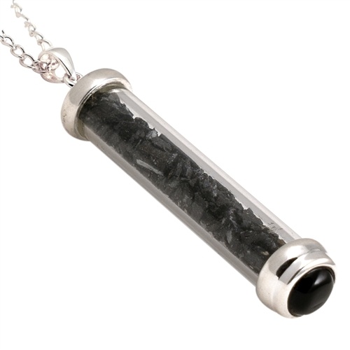 Black Tourmaline Gem Power Vial Pendant For Protection