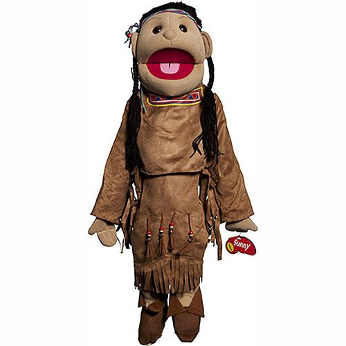 28" Native American Girl In Br Own Costume