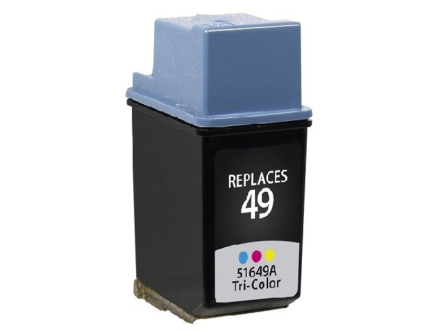 Hewlett Packard OEM 49, 51649A Remanufactured Inkjet Cartridge: Cyan, Magenta, Yellow, 350 Yield, 23ml