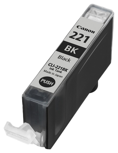 Canon OEM CLI-221BK Compatible Inkjet Cartridge: Black, 342 Yield