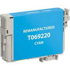 Epson OEM 69, T069220 Remanufactured Inkjet Cartridge: Cyan, 350 Yield, 9ml