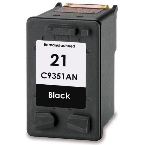 Hewlett Packard OEM 21, C9351AN Remanufactured Inkjet Cartridge: Black, 190 Yield 5ml