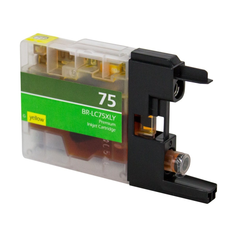 Brother OEM LC75XLYW Compatible Inkjet Cartridge: Yellow, 750 Yield