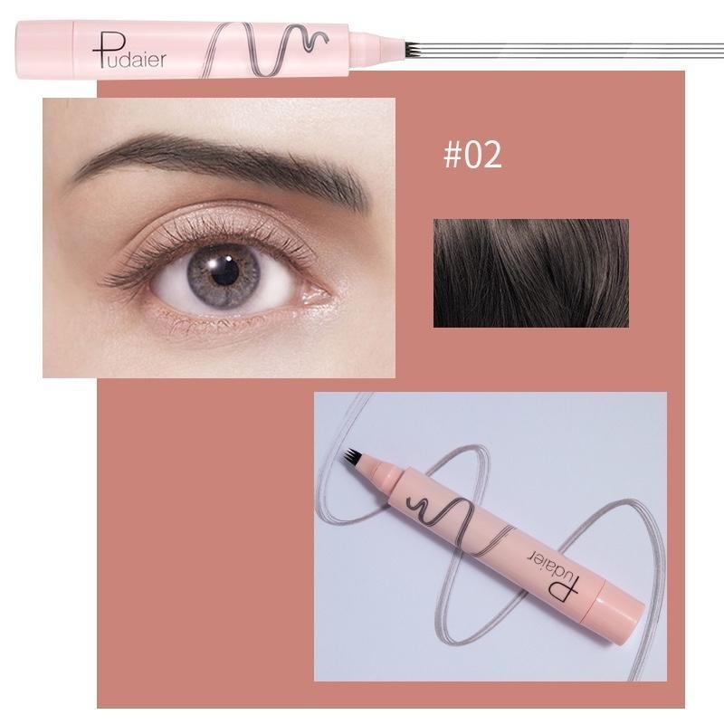Pudaier Microblading Eyebrow Pen Color #02 Dark Brown Color One Color Size One Size
