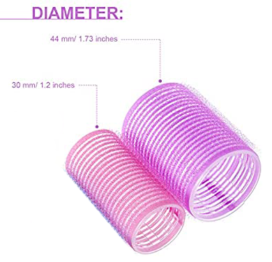 Self Grip Hair Curler Roller 24 Piece Set (12 Large, 12 Small) - Pink Color One Color Size One Size