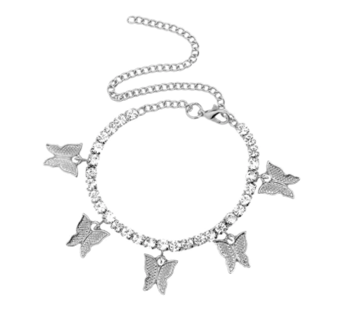 Kaura Butterfly Anklet - Silver Kaura Butterfly Anklet - Silver Color One Color Size One Size