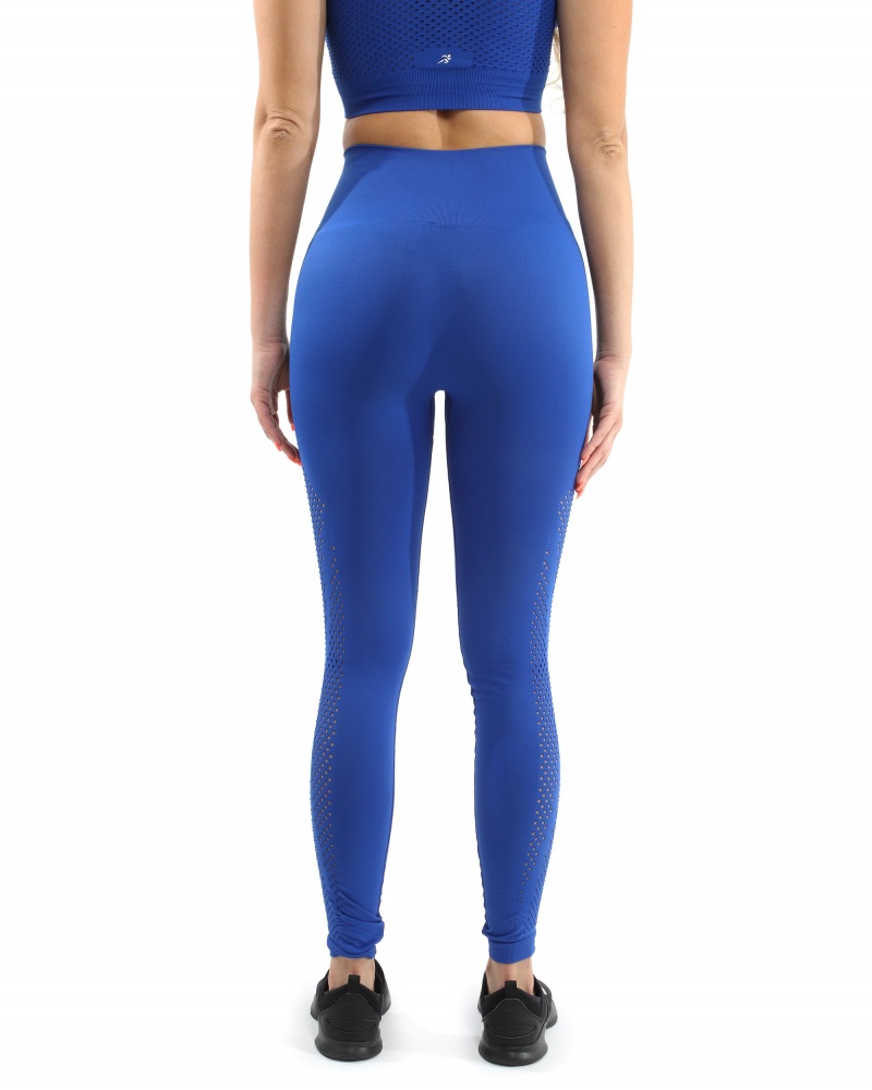 Milano Seamless Set - Leggings & Sports Bra - Blue [Made In Italy] Size Small Size Small/Medium Color One Color