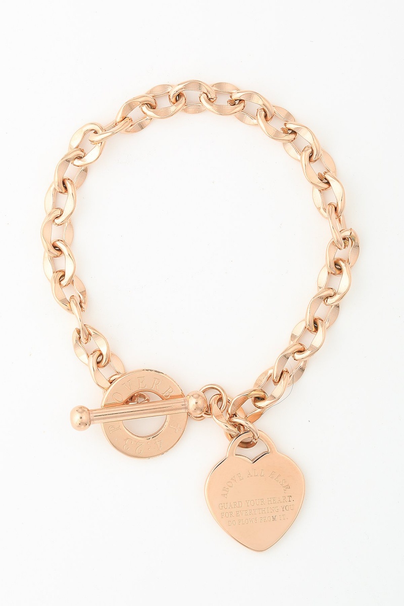Kanika Heart & Cross Bracelet - Rose Gold Color One Color Size One Size