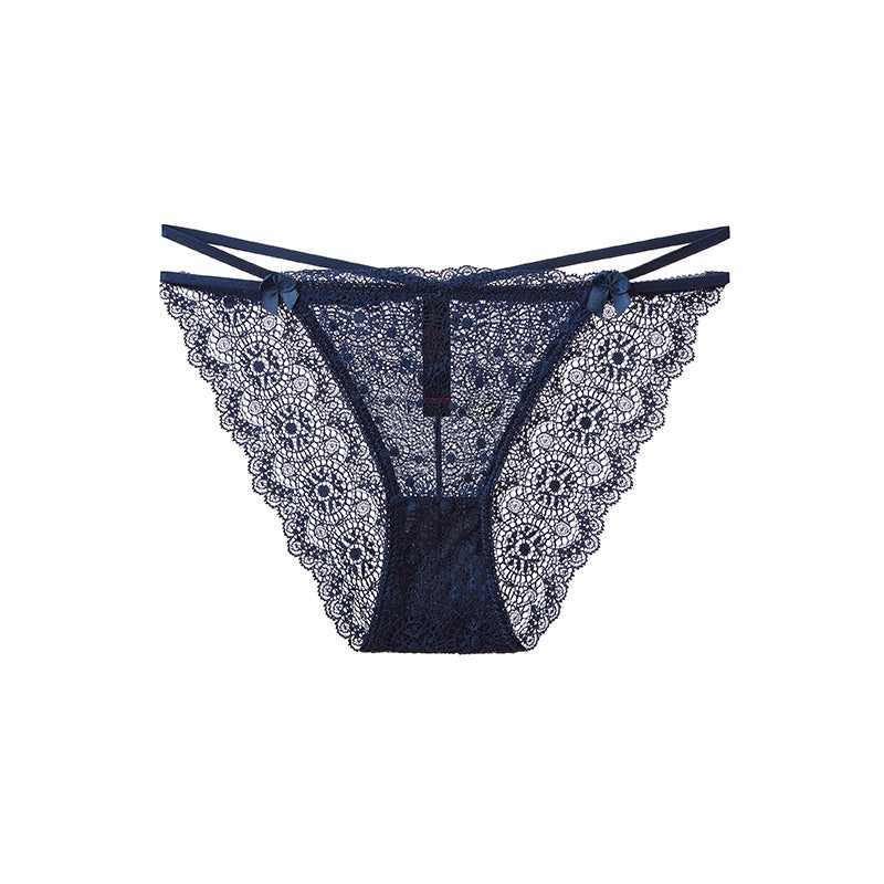 Ella Lace Panty Thong Underwear - Navy