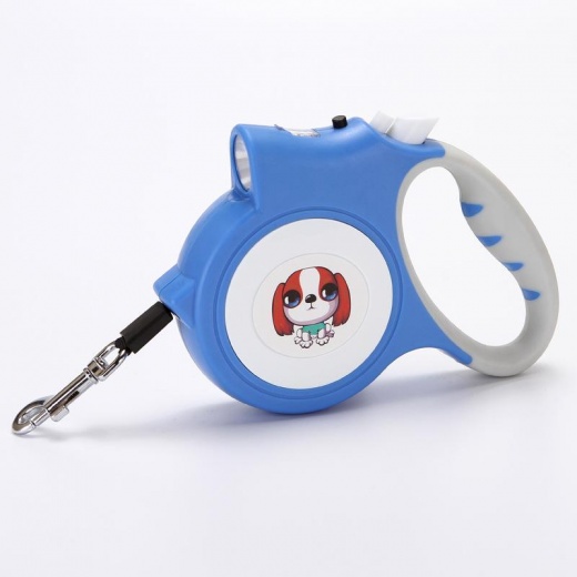 Savoy Active Led Lighted Retractable Nylon Dog Leash - Blue