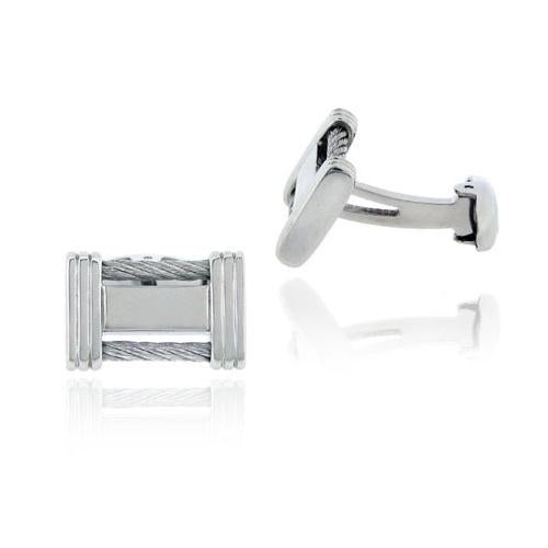 Stainless Steel Cable Design Men's Cufflinks