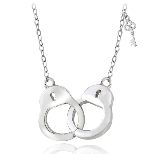 Sterling Silver Polished Handcuff Necklace