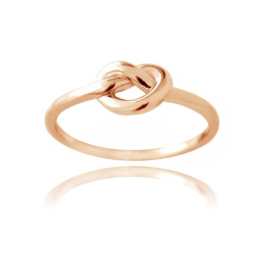 Rose Gold Tone Over Sterling Silver Polished Love Knot Ring