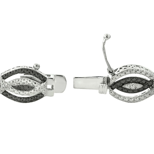 1/4 Ct Black & White Diamond Intertwining Infinity Bracelet - Silverspeck