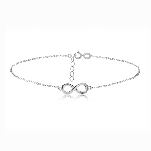 Sterling Silver Infinity Chain Anklet - Silverspeck