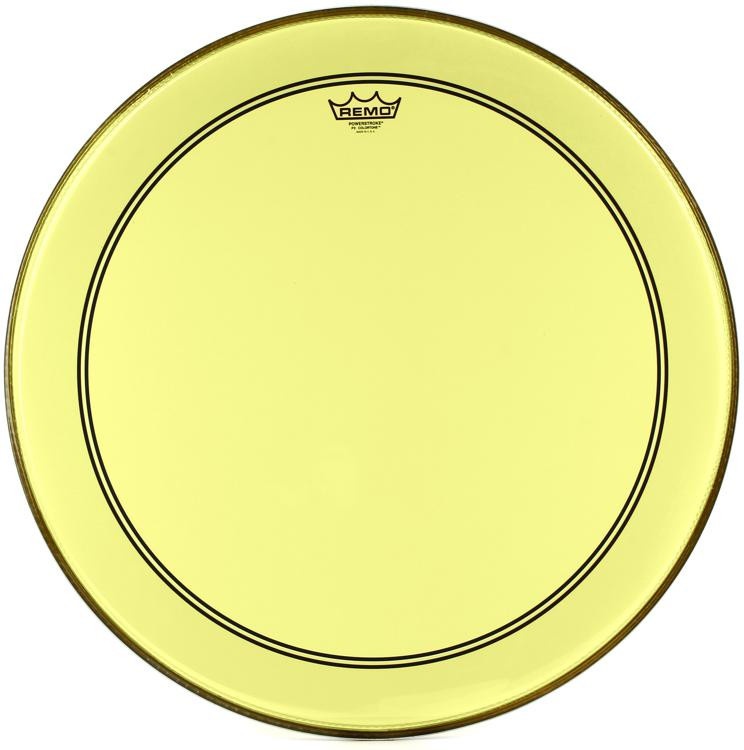 Remo Powerstroke P3 Colortone Yellow Bass Drumhead - 24 Inch