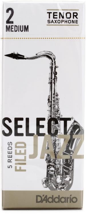 D'addario Rsf05tsx2m - Select Jazz Filed Tenor Saxophone Reeds - 2 Medium (5-Pack)