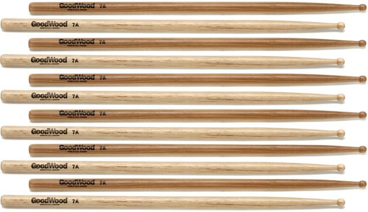 Goodwood Us Hickory Drumsticks 6-Pair - 7A - Wood Tip