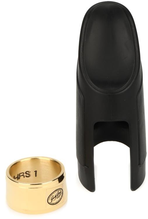 New  Jodyjazz Hrs1 Power Ring Ligature With Cap For Hard Rubber Soprano Saxophone Mouthpiece - Gold