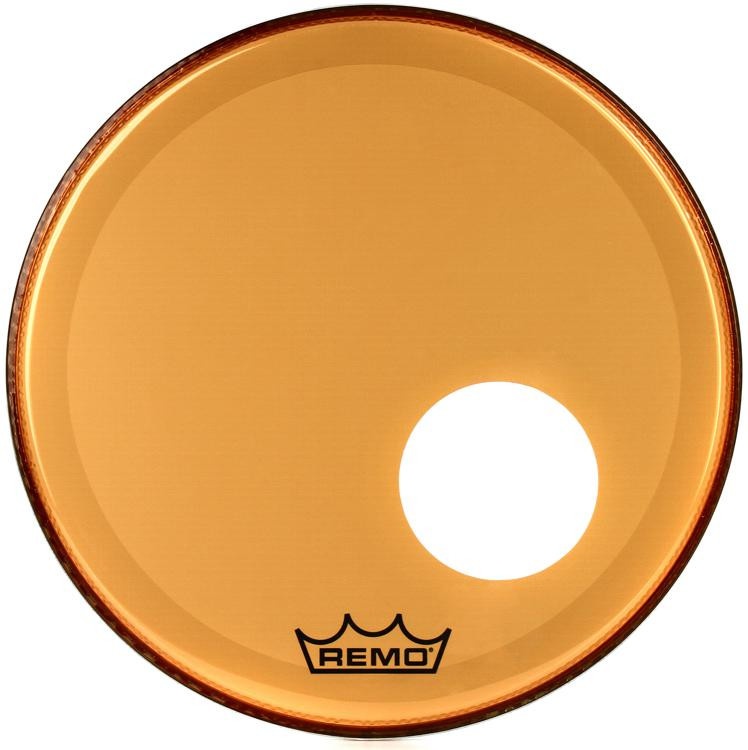 Remo Powerstroke P3 Colortone Orange Bass Drumhead - 18 Inch - With Port Hole