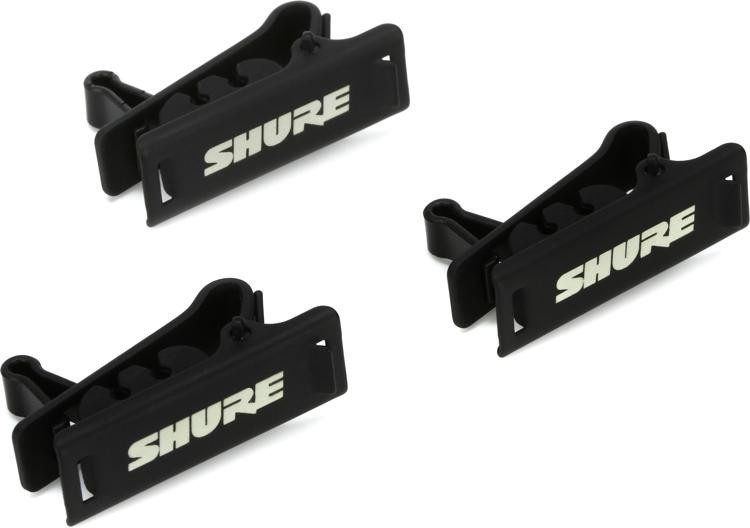 Shure Rpm40stc/B Single Tie Clip For Twinplex Series Microphones - Black (3 Pack)