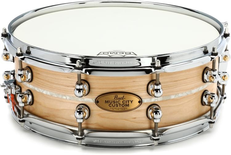Pearl Music City Custom Solid Maple Snare Drum 14 X 5 Inch Natural