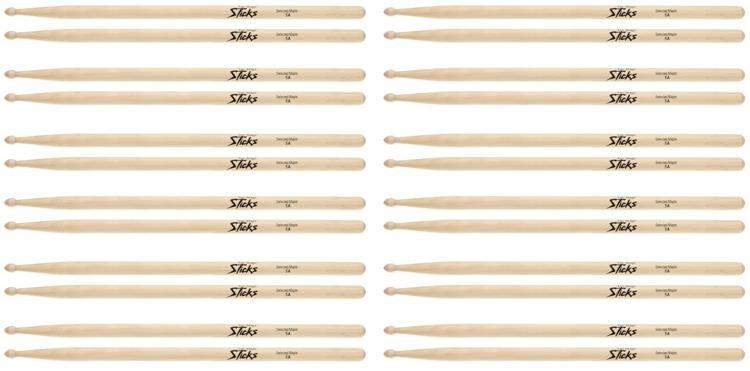 On-Stage Maple Drumsticks 12-Pair - 5A - Wood Tip