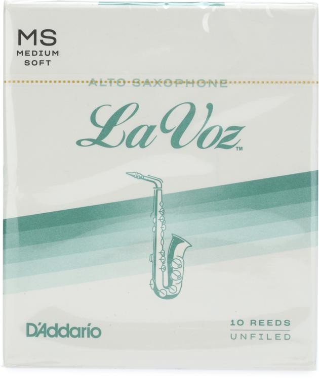 D'addario Rjc10ms - La Voz Alto Saxophone Reeds - Medium Soft (10-Pack)