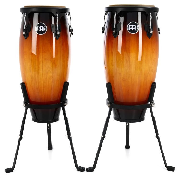 Meinl Percussion Headliner Series Conga Pair With Basket Stands - 10 And 11 Inch - Vintage Sunburst