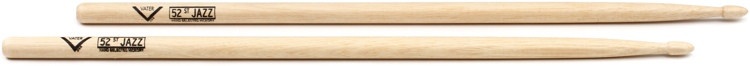 Vater American Hickory Drumsticks - 52Nd Street Jazz - Wood Tip