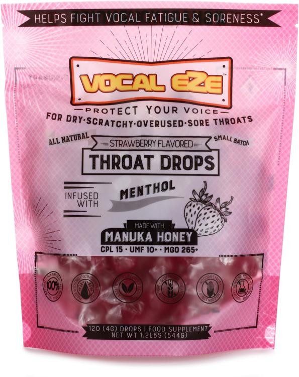Vocal Eze Throat Drops - Strawberry Menthol (120-Pack)