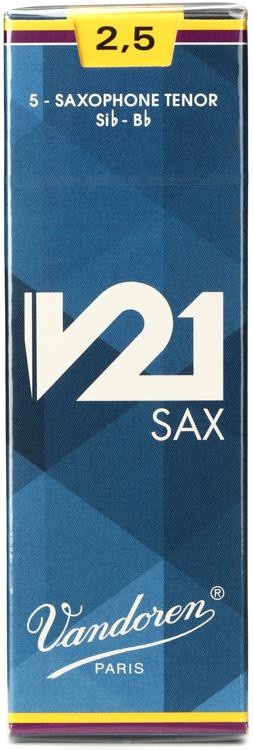 Vandoren Sr8225 - V21 Tenor Saxophone Reeds - 2.5 (5-Pack)