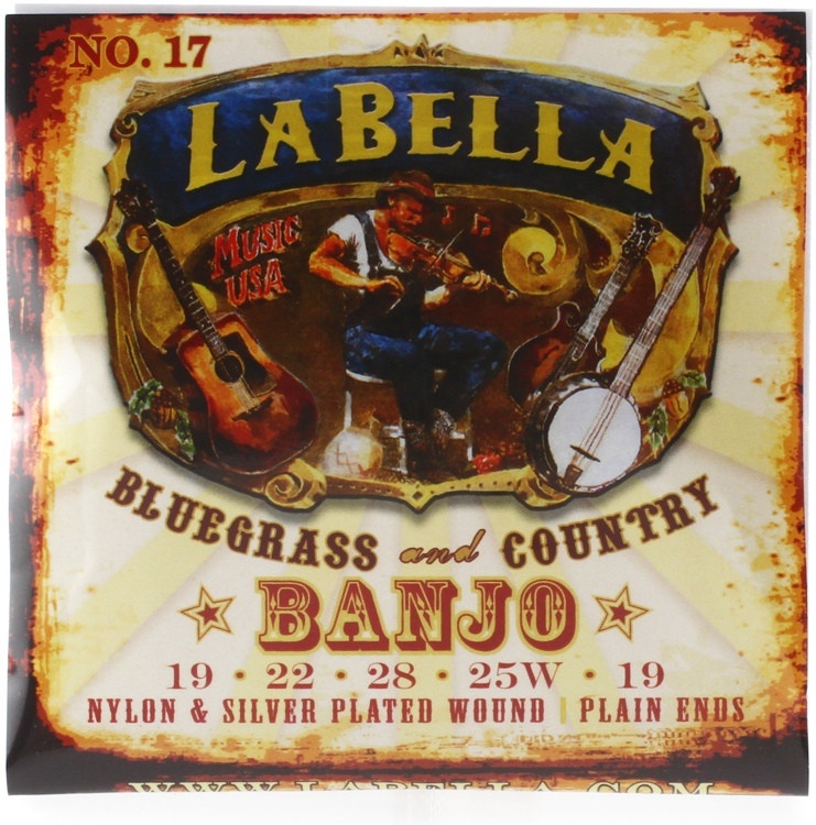 La Bella 17 Classical Nylon & Silver-Plated Banjo Strings - .019-.028 5-String
