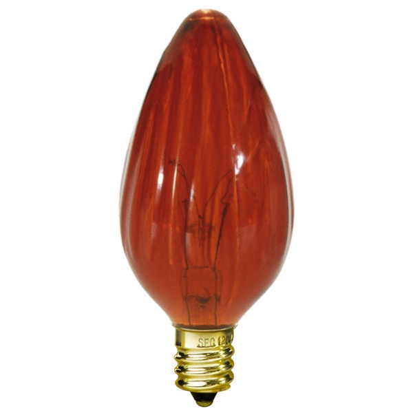 25 Watt - Transparent Amber - Straight Tip - Incandescent Chandelier Bulb - 3.1 In. X 1.3 In