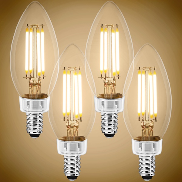Natural Light LED Chandelier Bulbs - 500 Lumens - 3000K