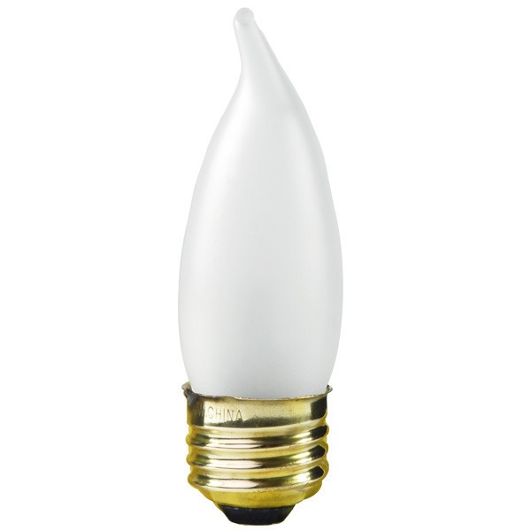 25 Watt - Frost - Bent Tip - Incandescent Chandelier Bulb - 4.3 In. X 1.3 In