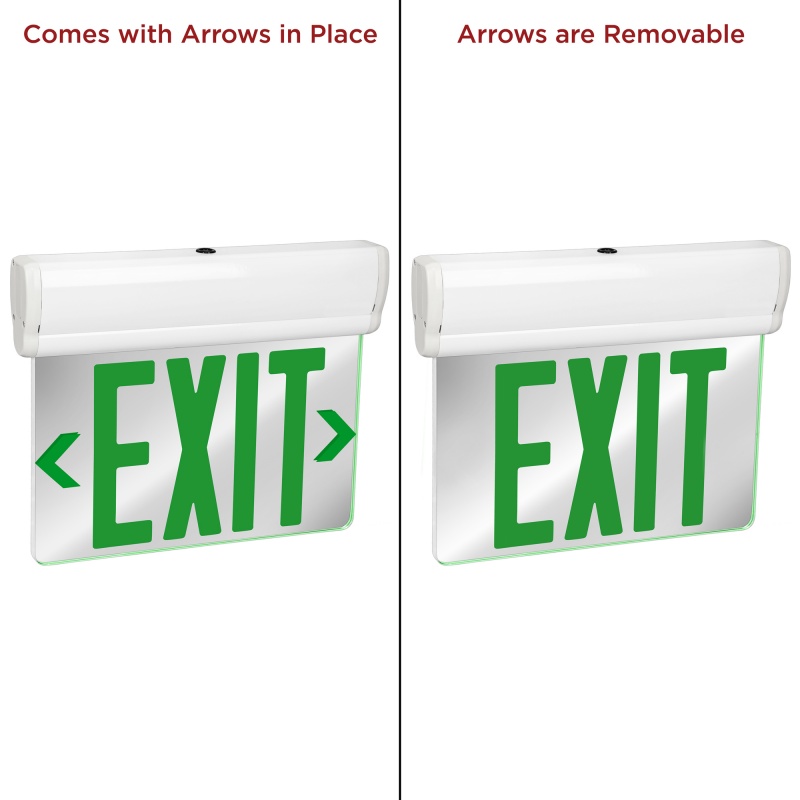 Led Exit Sign - Green Letters - Universal Edge-Lit