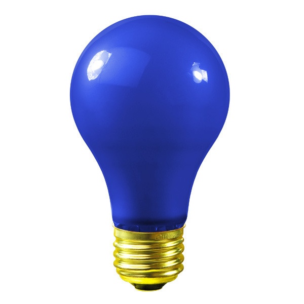 25 Watt - A19 Light Bulb - Opaque Blue