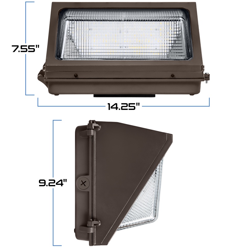 120 Watt Max 16,800 Lumen Max Wattage And Color Selectable Led Wall Pack Fixture