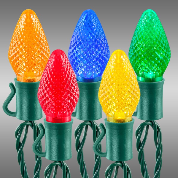 17 Ft. - Multi-Color - Led C7 Christmas String Lights - 25 Bulbs